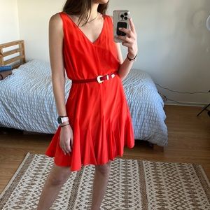 CLUB MONACO red/orange silk dress size 6